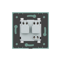 Priza simpla Livolo cu rama din sticla, verde