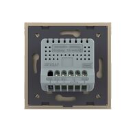 Intrerupator Dublu Cap Scara / Cruce Wireless cu Touch LIVOLO - Serie Noua, auriu