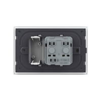 Priza simpla cu blank Livolo cu rama din sticla 3M, standard Italian, Serie noua, alb