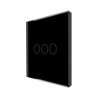 Panou Intrerupator Triplu cu Touch Din Sticla LUXION, negru