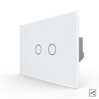 Intrerupator Dublu Cap Scara / Cruce cu Touch LIVOLO din Sticla – Standard Italian, alb