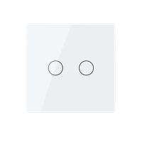 Intrerupator Dublu cu Touch LIVOLO din Sticla - Protocol ZigBee EC, alb