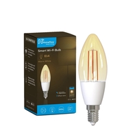 Bec inteligent LED Wireless Homeflow B-5007, E14, 4.5W (25W), 400lm, dimabil, filament, lumina calda, Control de pe telefonul mobil