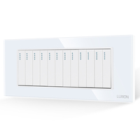 Intrerupator Mecanic 12 Posturi LUXION cu Rama din Sticla, Standard Italian, 6M, alb