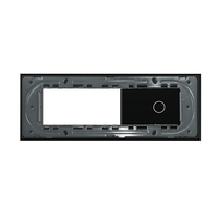 Panou Intrerupator Simplu cu 2 Prize LIVOLO din Sticla, Standard Italian - 6/7M, negru