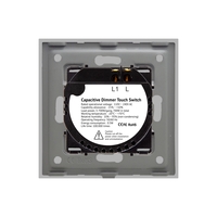 Intrerupator Simplu cu Variator cu Touch din Sticla  LUXION, gri