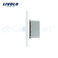 Intrerupator senzor de miscare PIR Livolo cu rama din sticla, alb