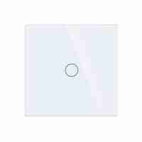 Intrerupator Simplu Cap Scara/Cruce cu Touch din Sticla LUXION, Serie A, alb