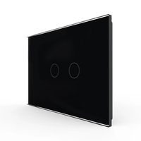 Panou Intrerupator Dublu cu Touch LIVOLO Din Sticla, Standard Italian, negru