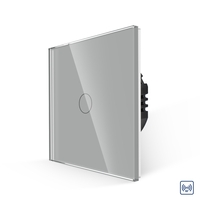 Intrerupator Simplu RF433 cu Touch din Sticla LUXION, gri