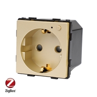 Modul Priza Inteligenta cu Protocol Zigbee si Monitorizare Consum, Fara Rama Din Sticla LUXION, auriu