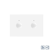 Modul intrerupator dublu cap scara / cruce wireless cu touch Livolo standard Italian, Serie noua, alb