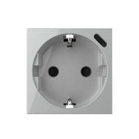 Modul Priza Schuko + USB-C LIVOLO, Standard German - Serie Noua, gri