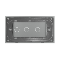 Panou Intrerupator Simplu + Dublu cu Touch LIVOLO din Sticla, Standard Italian - 4M, gri