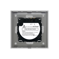 Intrerupator Simplu RF433 cu Touch din Sticla LUXION, gri