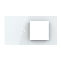 Panou Intrerupator Simplu cu Priza LIVOLO din Sticla, Standard Italian - 4M, alb