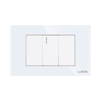 Intrerupator cu Revenire (Sonerie) Mecanic 1M si 2 Taste False LUXION cu Rama din Sticla, Standard Italian, 3M, alb