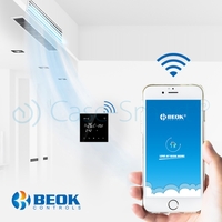 Termostat cu fir pentru aer conditionat BeOk TGT70WIFI-AC2, Aplicatia mobila Smart Life, Compatibil cu sisteme HVAC