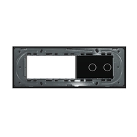 Panou Intrerupator Dublu cu 2 Prize LIVOLO din Sticla, Standard Italian - 6/7M, negru