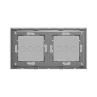 Panou Intrerupator Triplu + Triplu cu Touch Din Sticla LUXION, gri