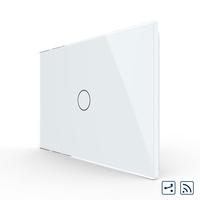 Intrerupator cap scara/cruce wireless cu touch Livolo din sticla - standard italian, alb