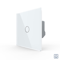 Buton Sonerie cu Touch LIVOLO din Sticla - Serie Noua, alb