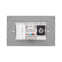 Priza TV + Internet cu Rama din Sticla LUXION, Standard Italian, 3M, alb