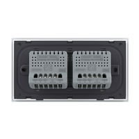 Intrerupator Dublu + Dublu cu Touch LIVOLO cu Rama Din Sticla, Standard Italian, 4M, alb