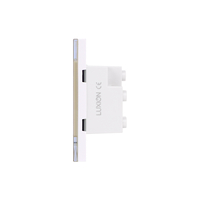 Priza Tripla cu Rama din Sticla LUXION, Standard Italian, 3M, auriu