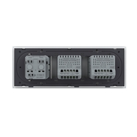 Intrerupator Dublu + Dublu + Priza LIVOLO cu Rama Din Sticla, Standard Italian, 6M, alb