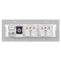 Priza Dubla Schuko + TV + Internet cu Rama din Sticla LUXION, Standard Italian, 6M, auriu