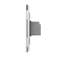 Intrerupator Simplu Cap Scara / Cruce cu Touch Livolo cu Rama Din Sticla 1M, Zigbee EC - Serie Noua, gri