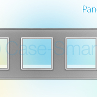 Rama priza tripla Livolo din sticla, gri