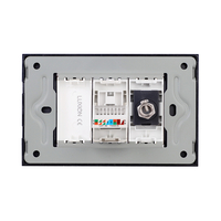 Priza TV + Internet cu Rama din Sticla LUXION, Standard Italian, 3M, negru