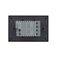 Intrerupator cvadruplu cu touch Livolo cu rama din sticla, standard Italian - Serie noua, negru