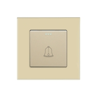 Buton de Sonerie Mecanic LUXION cu Rama din Sticla, auriu