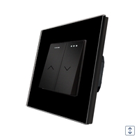 Intrerupator Jaluzele Mecanic LUXION cu Rama din Sticla, negru