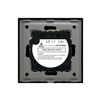 Intrerupator Dublu Cap Scara cu Touch din Sticla LUXION, RF433, negru