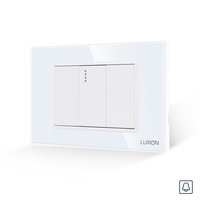 Intrerupator cu Revenire (Sonerie) Mecanic 1M si 2 Taste False LUXION cu Rama din Sticla, Standard Italian, 3M, alb