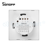 Intrerupator dublu cu touch Sonoff T0EU2C, Wi-Fi, Control de pe telefonul mobil
