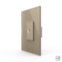 Intrerupator Simplu Cap Scara / Cruce cu Touch Livolo cu Rama Din Sticla 1M - Serie Noua, auriu