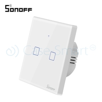 Intrerupator dublu cu touch Sonoff T0EU2C, Wi-Fi, Control de pe telefonul mobil