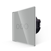 Intrerupator Triplu cu Touch din Sticla LUXION, gri