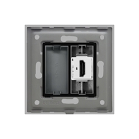 Priza HDMI cu Rama din Sticla LUXION, gri