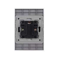 Priza Dubla cu Rama din Sticla LUXION Pentru Doza Simpla, gri