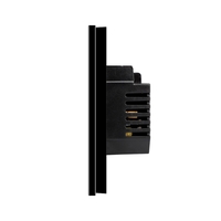 Intrerupator Triplu Wi-Fi cu Touch din Sticla si Rama de Aluminiu LUXION, negru