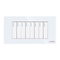 Intrerupator Mecanic 8 Posturi LUXION cu Rama din Sticla, Standard Italian, 4M, alb