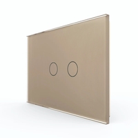 Panou Intrerupator Dublu cu Touch LIVOLO Din Sticla, Standard Italian, auriu