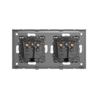 Priza Dubla LUXION cu rama din aluminiu, auriu