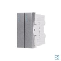 Modul Intrerupator Dublu Cap-Scara Mecanic 2M / 1M LUXION, Standard Italian, gri